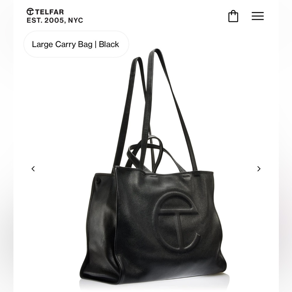 Telfar x Wilson’s Leather Large Black Tote Bag